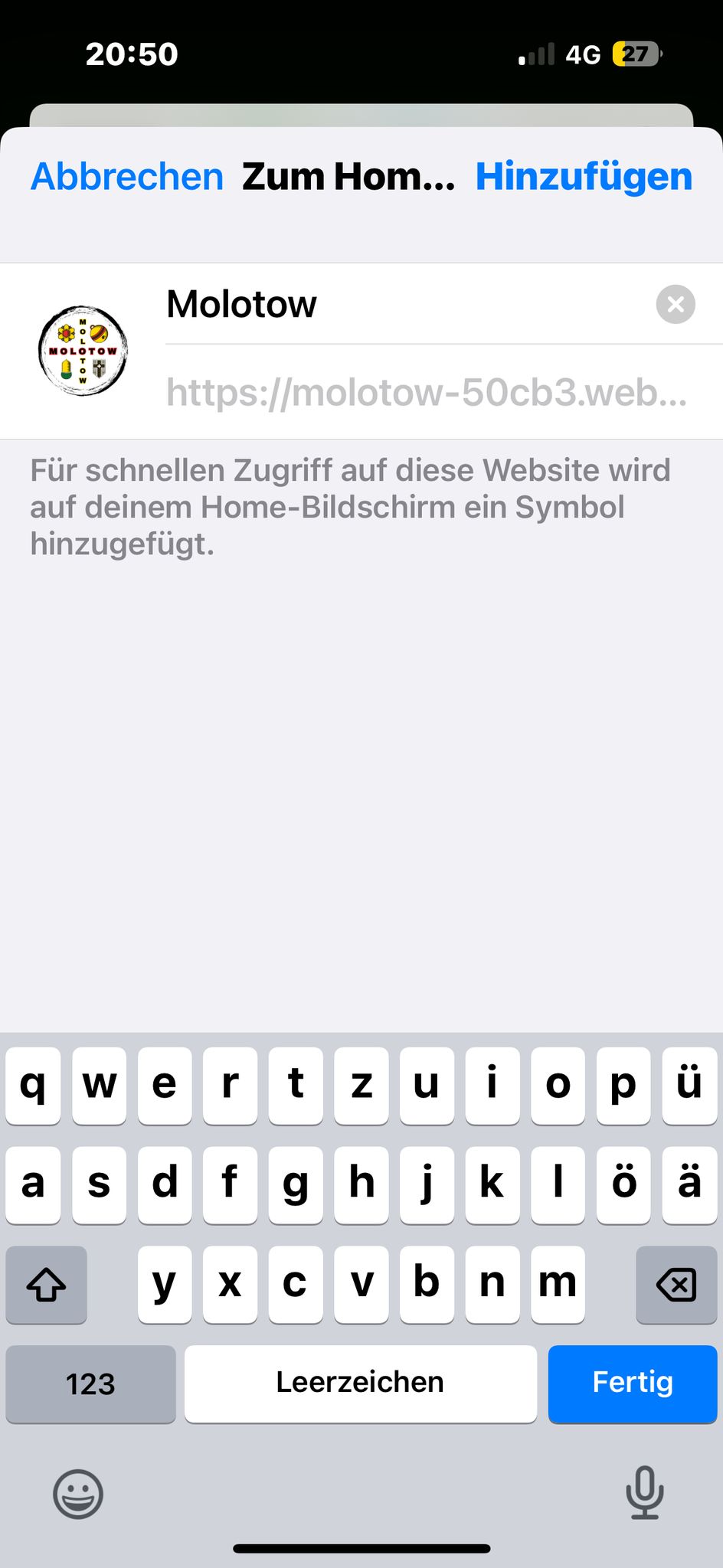 Zum Home-Bildschirm hinzufügen